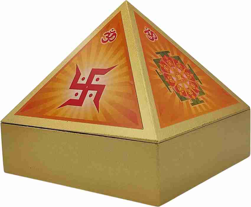 Wooden Pyramid Box for attracting money abundance, mystery box, Manifestation Reiki Box with Reiki Symbols and Shree Yantra